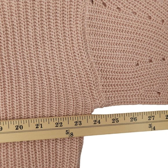 Poof Apparel Light Pink 3 Button Knit V Neck Cardigan Womens M Long Sleeve NEW - Picture 3 of 15